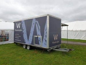 The back side of the Wheelwrights trailer.