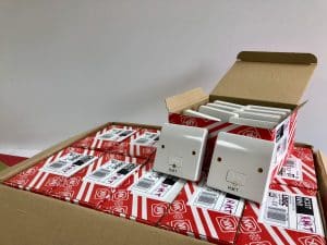 Boxes of on/off switches.
