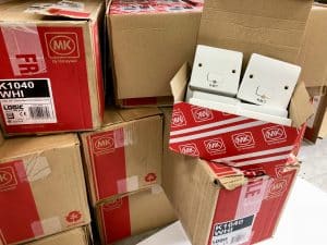 Boxes of on/off switches.