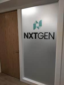 A window with a NXTGen decal.