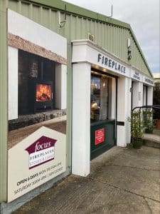 An exterior shopfront that sells fireplaces.