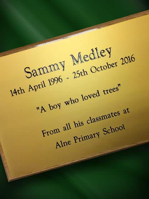 engraved anodised aluminium plaque