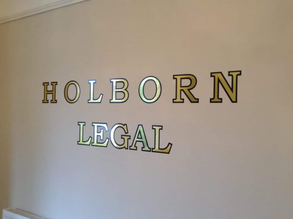 business name on wall